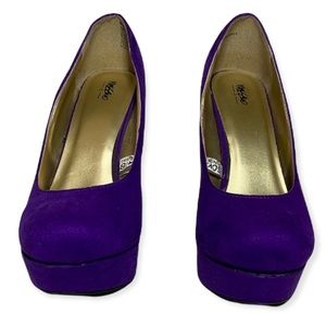 Purple platform shoes